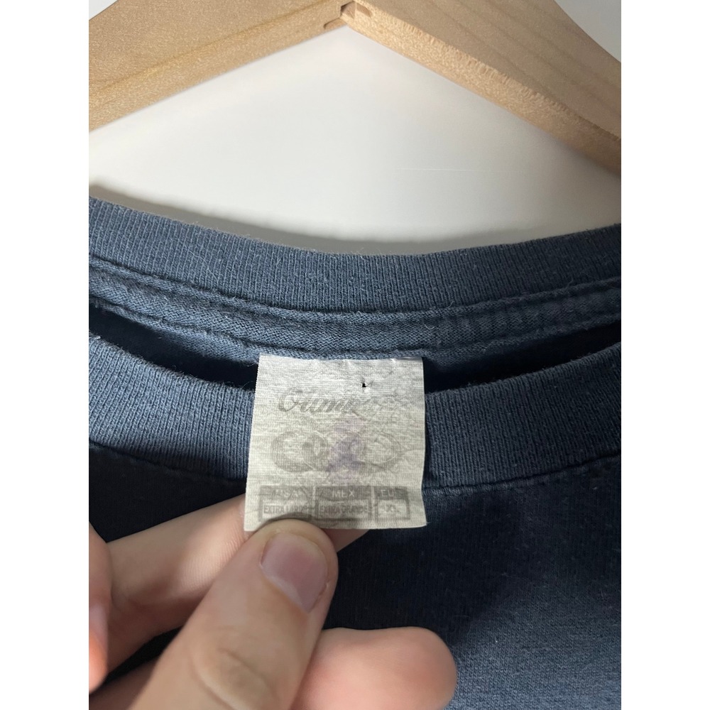Adidas Mens Graphic T-Shirt Navy Blue Trefoil Box Logo Short Sleeve Crew Neck XL - Picture 4 of 4
